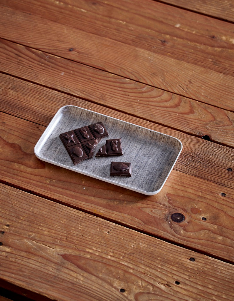 Small Linen Coated Tray | Natural Finish Lightweight Decorative Tray